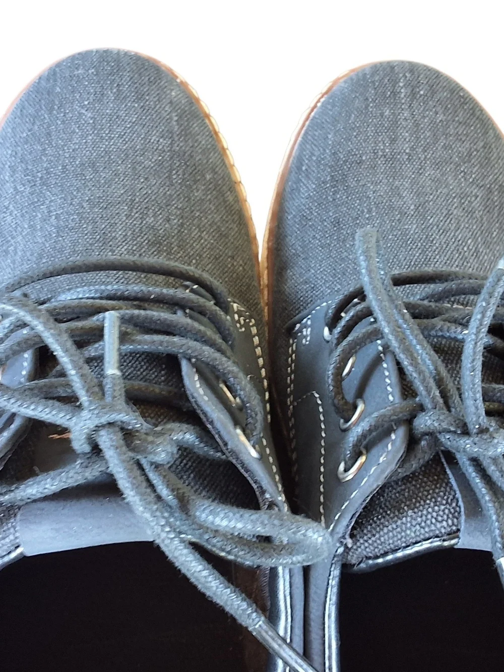 St. John's Bay Men's Black Canvas Boat Shoes Sz 9.5 NWT